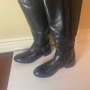 Clarks Pita Arizona Women's Black Leather Buckle Boots, Knee High, size 9M